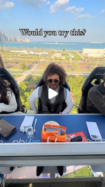 Would you do this? 🤔 😱  — Qatar reel by TripleF Qatar in dinnerintheskyqatar