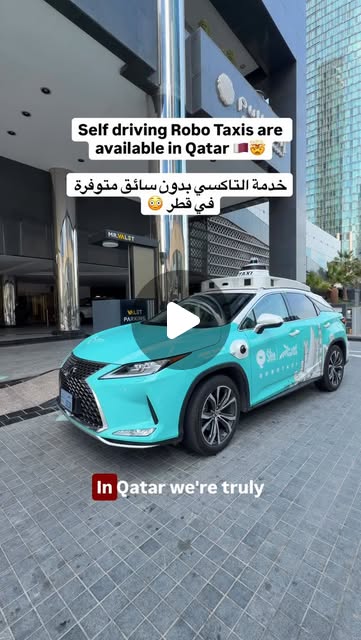 We have self driving cars now in Qatar 🇶🇦🤯 Meet the Robotaxi by Karwa/Mowasalat! 🚕 Share it with a friend ↗️