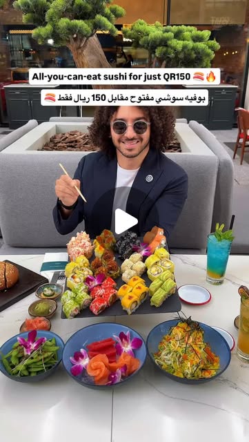 All-you-can-eat sushi for just QR150 🍣🔥 Share with a friend ↗️