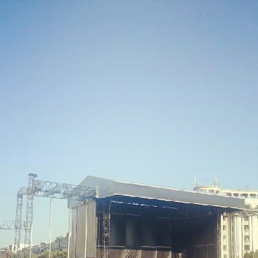 Stage almost ready for #LadyGaga's concert — Qatar reel by TripleF Qatar
