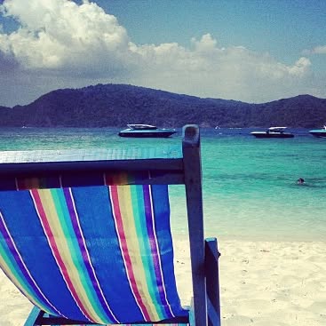 This means #summer - #beach #seat #wood #relax #thailand #island — Qatar reel by TripleF Qatar